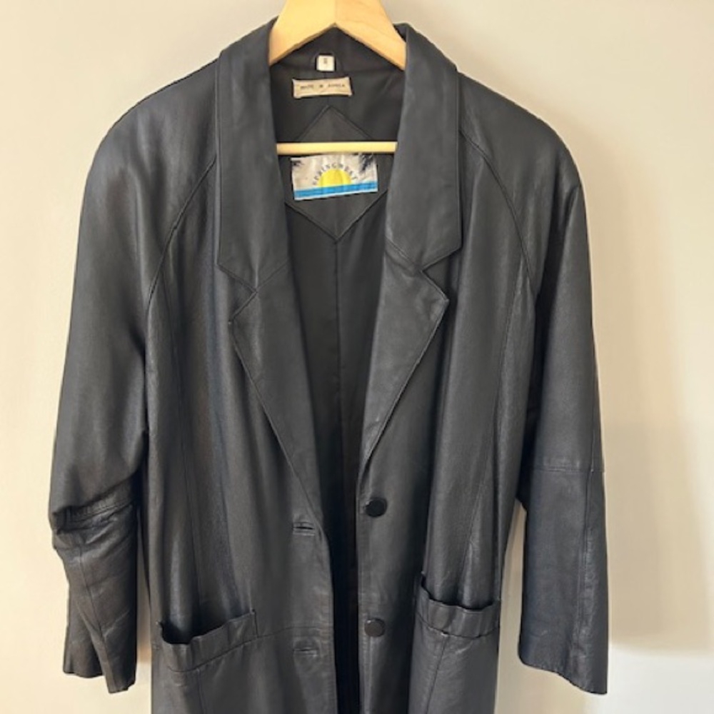 Small springwest leather trench coat